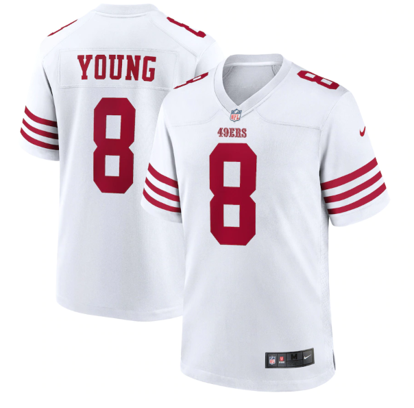 Men's San Francisco 49ers #8 Steve Young 2022 New White Stitched Game Jersey